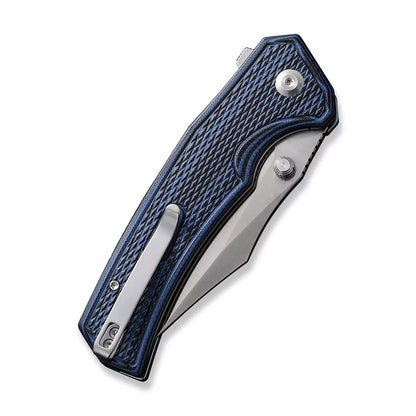 Civivi Vexillum C23003D-3 - 3.81" Satin Blade, Milled Blue/Black Layered G10 Handles