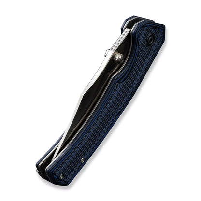 Civivi Vexillum C23003D-3 - 3.81" Satin Blade, Milled Blue/Black Layered G10 Handles