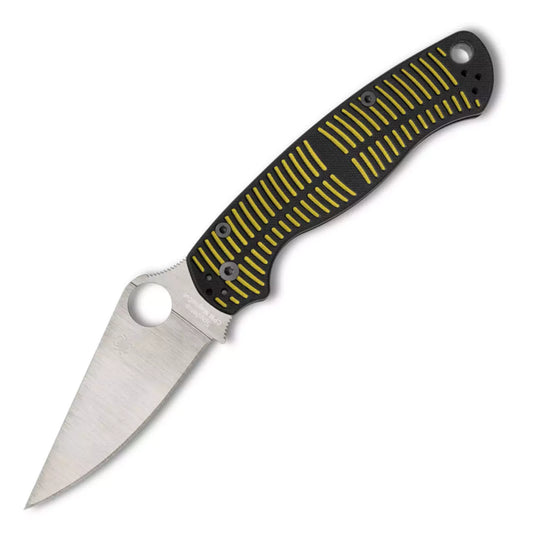 Spyderco Para Military 2 Salt C81GBKYLMCP2 - 3.45" MagnaCut Satin Blade, Black/Yellow G-10 Handles