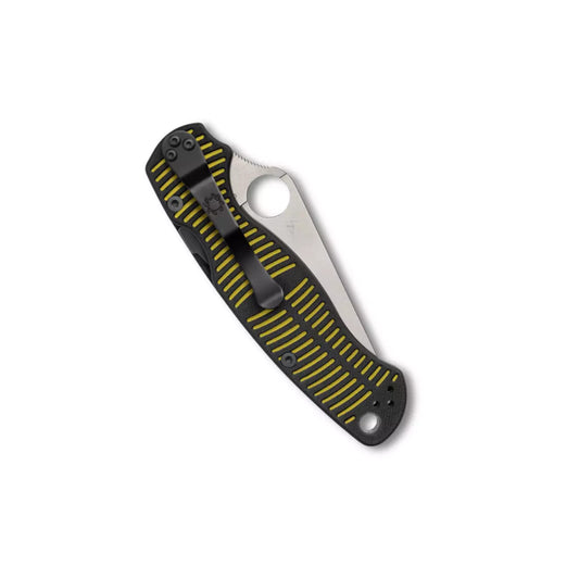 Spyderco Para Military 2 Salt C81GBKYLMCP2 - 3.45" MagnaCut Satin Blade, Black/Yellow G-10 Handles