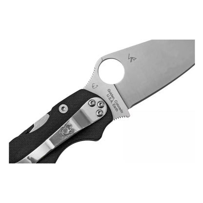 Spyderco Para Military 2 C81GP2 - 3.42" S45VN Satin Blade, Black G-10 Handles