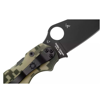 Spyderco Para Military 2 C81GPCMOBK2 - 3.42" S45VN Black DLC Blade, Digital Camo G-10 Handles