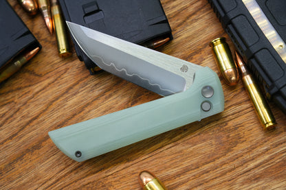 North Mountain Blade Chop 2 G10 - 3.4" SLD-Magic Steel San Mai Tanto Blade, Jade G10 Handle