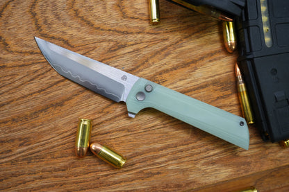 North Mountain Blade Chop 2 G10 - 3.4" SLD-Magic Steel San Mai Tanto Blade, Jade G10 Handle