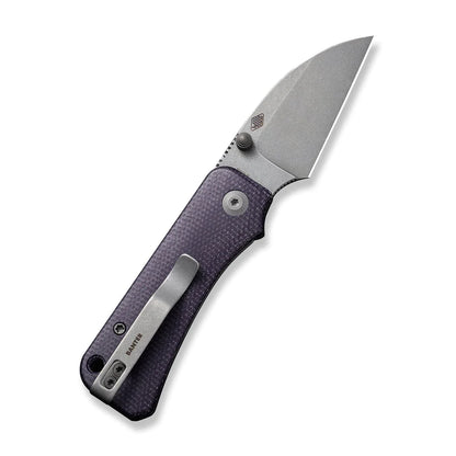 Civivi Baby Banter Wharncliffe C19068SC-2 - 2.32" Grey Stonewashed Nitro-V, Purple Canvas Micarta Contoured
