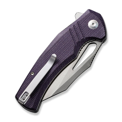 Civivi BullTusk Purple C23017-3 - 3.48" Satin 14C28N Blade, Purple Canvas Micarta Handle