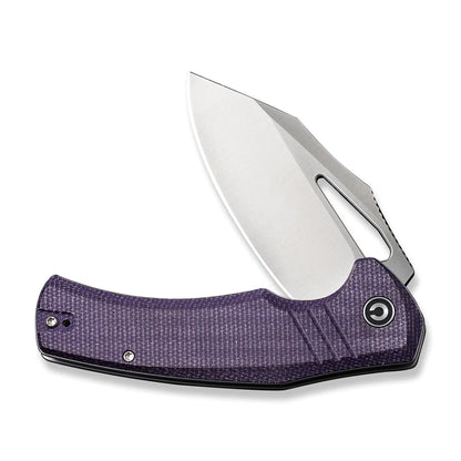 Civivi BullTusk Purple C23017-3 - 3.48" Satin 14C28N Blade, Purple Canvas Micarta Handle