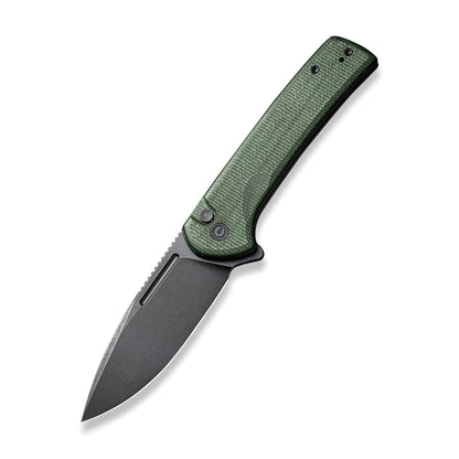 Civivi Conspirator Green Micarta C21006-2, 3.48″ Nitro-V Black Stonewash Drop Point Blade