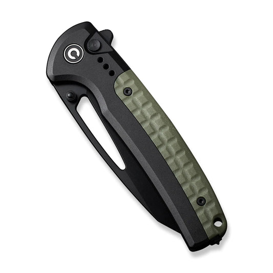 Civivi Sentinel Strike Black C22025B-3 - 3.7" Black K110 Blade, Black/Green Aluminium Handle