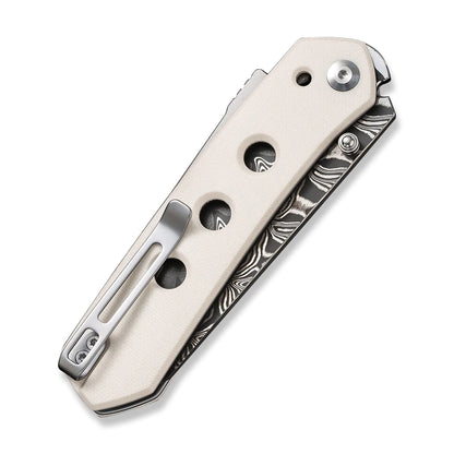 Civivi Vision FG Ivory C22036-DS1 - 3.54" Damascus Blade, Ivory G10