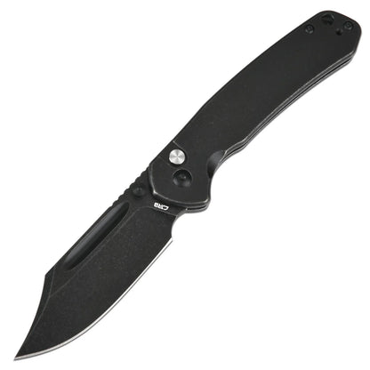 CJRB Pyrite Bowie - 3.15" AR-RPM9 Black Clip Point Blade, Black Steel Handles - J1942BST