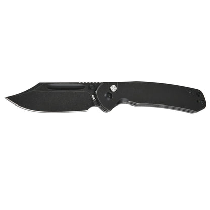 CJRB Pyrite Bowie - 3.15" AR-RPM9 Black Clip Point Blade, Black Steel Handles - J1942BST