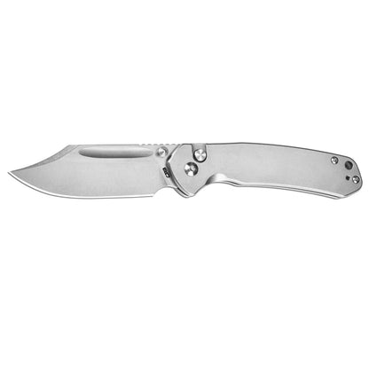 CJRB Pyrite Bowie - 3.15" AR-RPM9 Stonewashed Clip Point Blade, Steel Handles - J1942ST