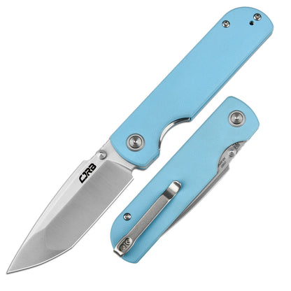 CJRB Nova - 3.45" AR-RPM9 Sand Polished Tanto Blade, Baby Blue G10 - J1937-BU