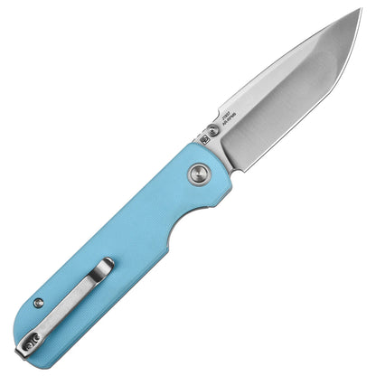 CJRB Nova - 3.45" AR-RPM9 Sand Polished Tanto Blade, Baby Blue G10 - J1937-BU