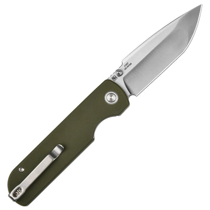 CJRB Nova - 3.45" AR-RPM9 Sand Polished Tanto Blade, Green G10 - J1937-GN