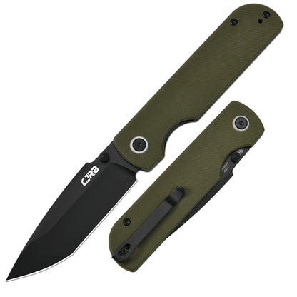 CJRB Nova - 3.45" AR-RPM9 Black PVD Tanto Blade, Green G10 - J1937-BGN