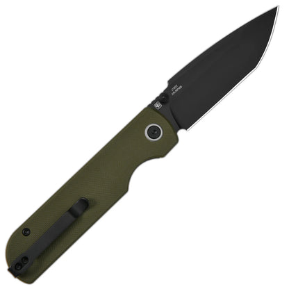 CJRB Nova - 3.45" AR-RPM9 Black PVD Tanto Blade, Green G10 - J1937-BGN