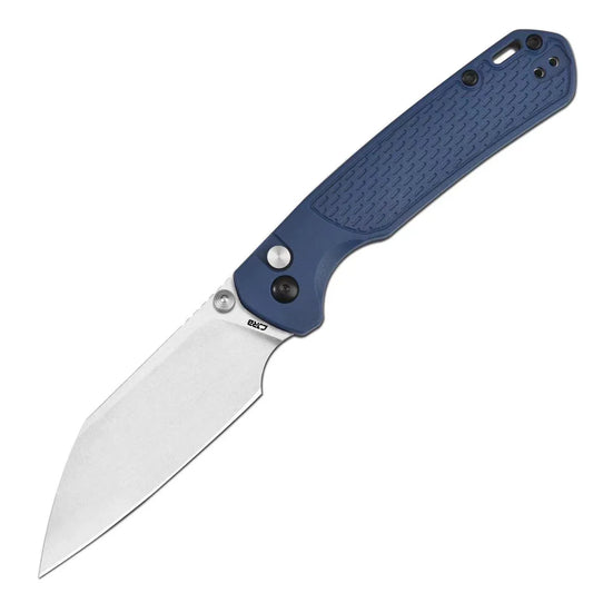 CJRB Pyrite Light - 3.34" AR-RPM9 Stonewash Wharncliffe Blade, Blue FRN Handles - J1945-BU