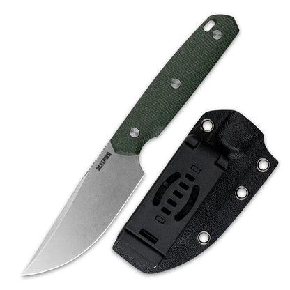 Olitans Fixed Blade G063 - 3.46" 14C28N Stonewashed Blade, Green Micarta Handle