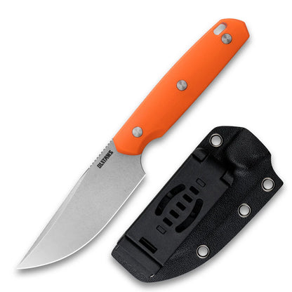 Olitans Fixed Blade G063 - 3.46" 14C28N Stonewashed Blade, Orange G10 Handle