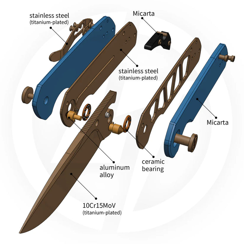 Olitans Lemon Shark G071 - 3.27" 10Cr15Mov Stonewashed Blade, PEI Handle