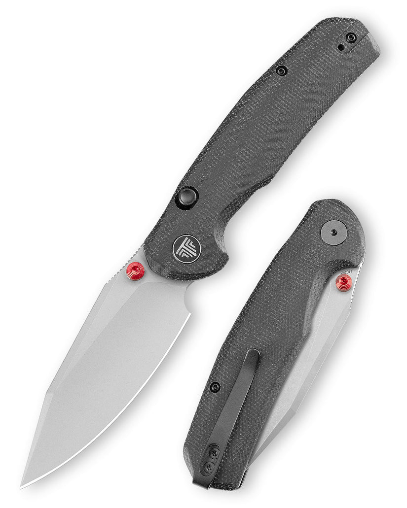 Trivisa Hornet Pro-BM - 3.34" 14C28N Stonewashed Blade, Black Micarta Handle, Button Liner Lock