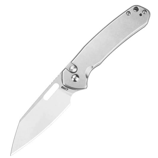 CJRB Pyrite Wharncliffe - 3.11" AR-RPM9 Stonewash Wharncliffe Blade, Steel Handles - J1925AST