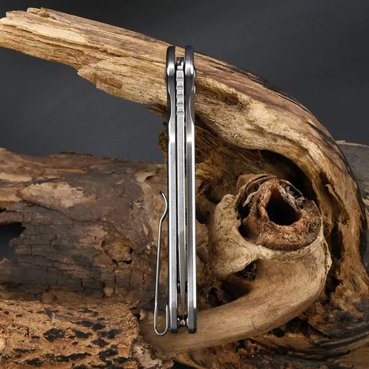 CJRB Pyrite Wharncliffe - 3.11" AR-RPM9 Stonewash Wharncliffe Blade, Steel Handles - J1925AST