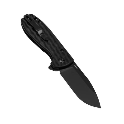 Kizer Amicus - 2.95" 9Cr18MoV Black Drop Point Blade, Black G10 Handle - L3002A1