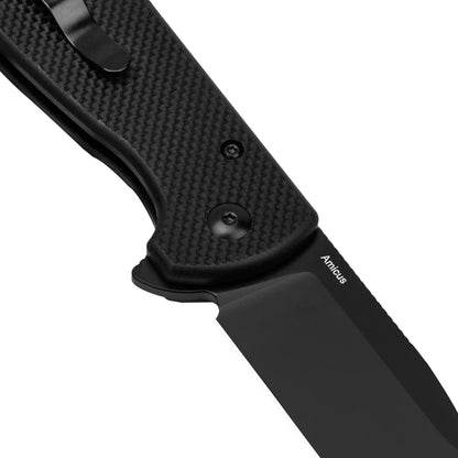 Kizer Amicus - 2.95" 9Cr18MoV Black Drop Point Blade, Black G10 Handle - L3002A1