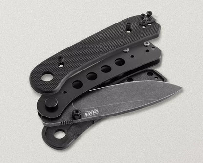 Knafs Lander 1 - Black Stonewashed D2, Black G-10