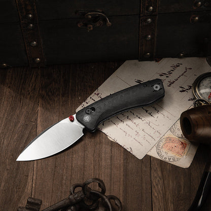 Trivisa Koala Plus-CG - 2.99" 14C28N Stonewashed Blade, Carbon Fibre G10 Handle