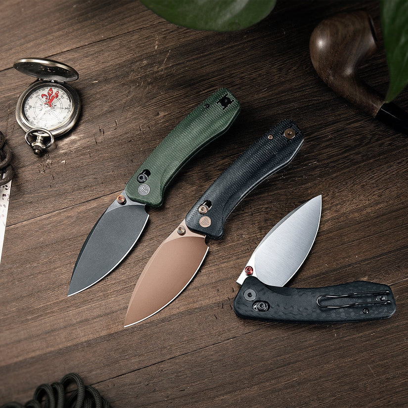 Trivisa Koala Plus-CG - 2.99" 14C28N Stonewashed Blade, Carbon Fibre G10 Handle
