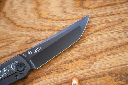 North Mountain Blade Chop Kick Stop Ti - 3.5" M390 DLC Tanto Blade, DLC Titanium with Ceramic Carbon Fibre Inlay Handle