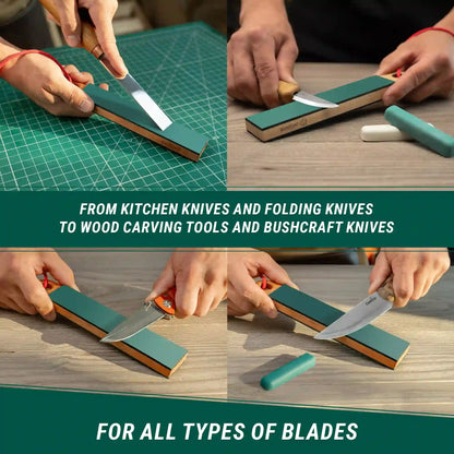 BeaverCraft LS9P2 - Pocket Dual-Sided Leather Paddle Strop & 2 Polishing Compounds