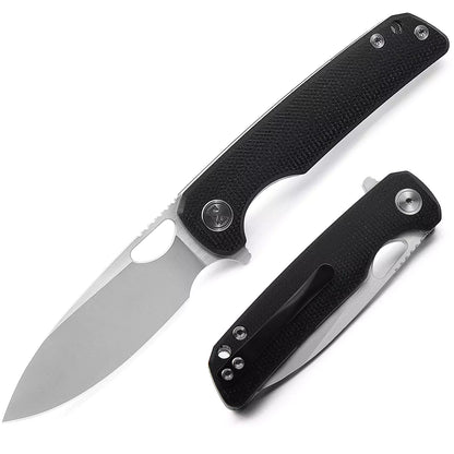 Miguron Galaty - 3.25" 14C28N Satin Blade, Black Micarta