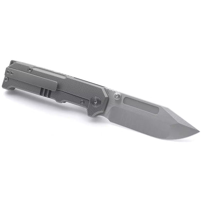 Miguron Knives Geddon - 4.13" M390 Hand Hollow Ground, Hand Rubbed Satin Blade, Sand Blasted Titanium Handle