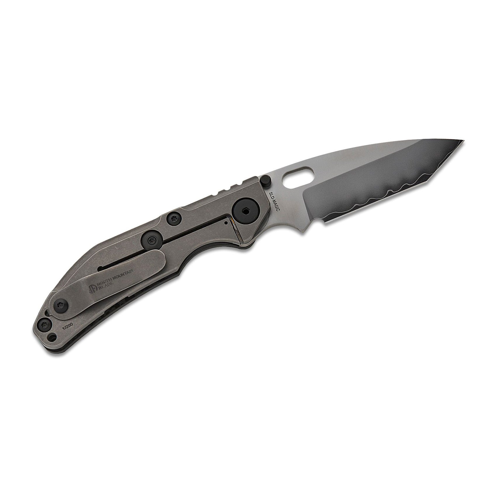 North Mountain Blade x Duane Dwyer BBNM - 3.62" SLD-Magic Tanto Blade, 3K Carbon Fibre Handle