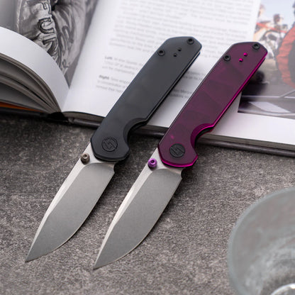 Olitans Lemon Shark G071 - 3.27" 10Cr15Mov Stonewashed Blade, Grey Acrylic Handle