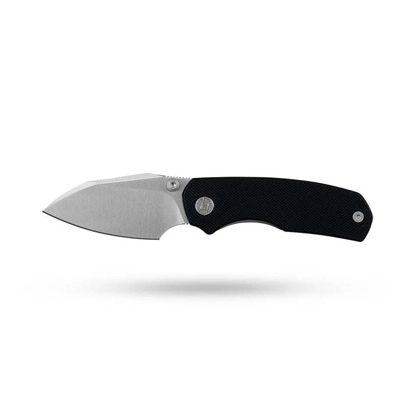 Olitans G057 - 2.36" 14C28N Satin Blade, Black G10 Handle