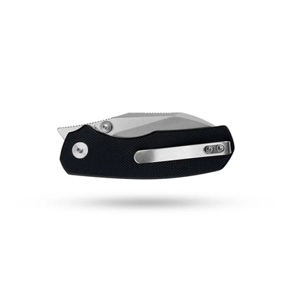 Olitans G057 - 2.36" 14C28N Satin Blade, Black G10 Handle