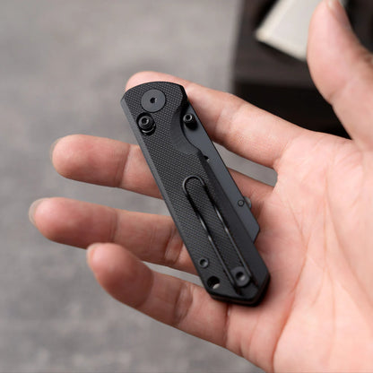 Olitans Adélie Penguins G076 - 2.68" Black Utility Blade, Black G10 Handle