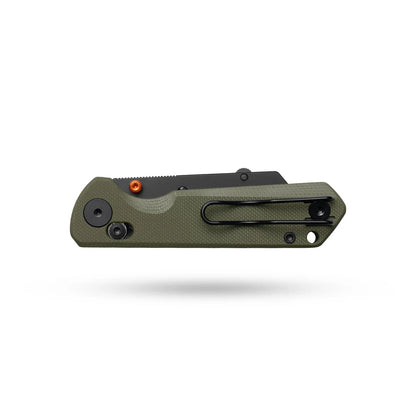 Olitans Adélie Penguins G076 - 2.68" Black Utility Blade, Green G10 Handle