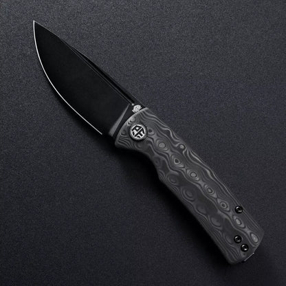 Petrified Fish Mini Beluga PFP01XCDW - 2.99" 14C28N Black Stonewash Blade, Carbon Fibre Handle