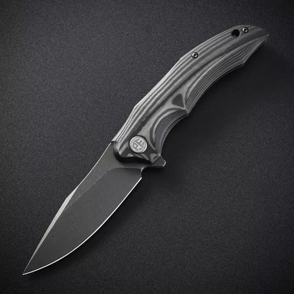 Petrified Fish Hairtail PFP10CGAW - 3.54" K110 Grey Stonewashed Blade, Carbon Fibre Handle