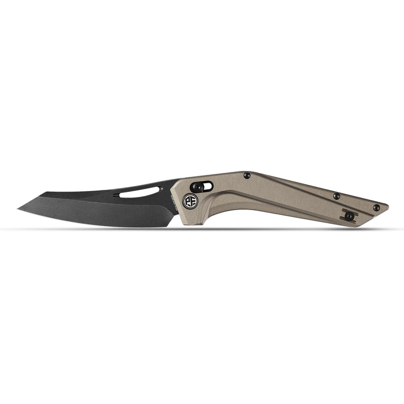 Petrified Fish Frigate - 3.82" CPM S35VN Black Stonewashed Blade, Bronze Grey Aluminium Handle