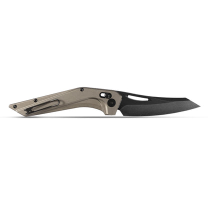 Petrified Fish Frigate - 3.82" CPM S35VN Black Stonewashed Blade, Bronze Grey Aluminium Handle