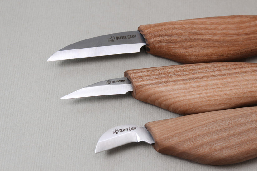 BeaverCraft S15 - Starter Chip Carving and Whittling Knife Set