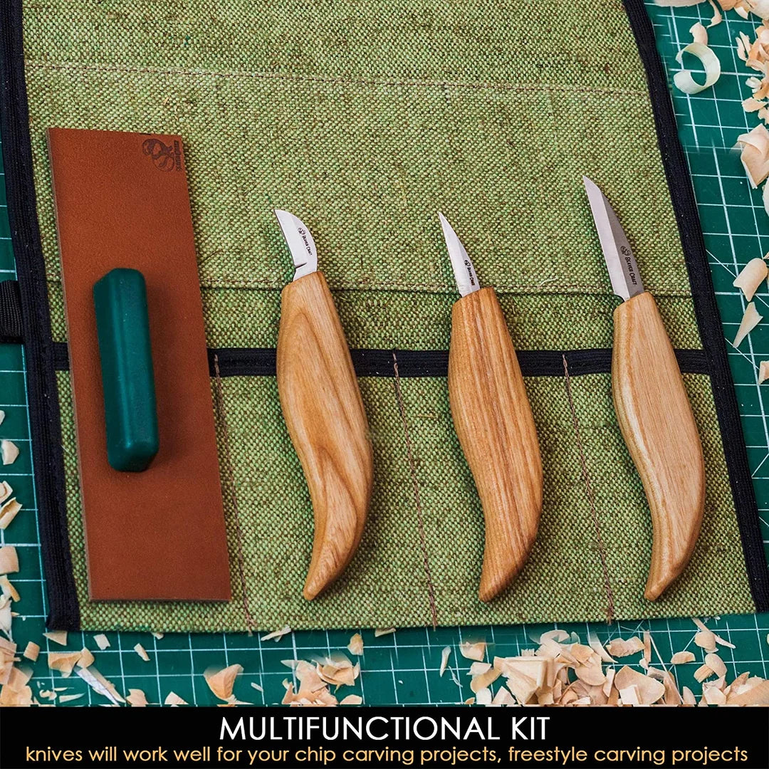 BeaverCraft S15 - Starter Chip Carving and Whittling Knife Set
